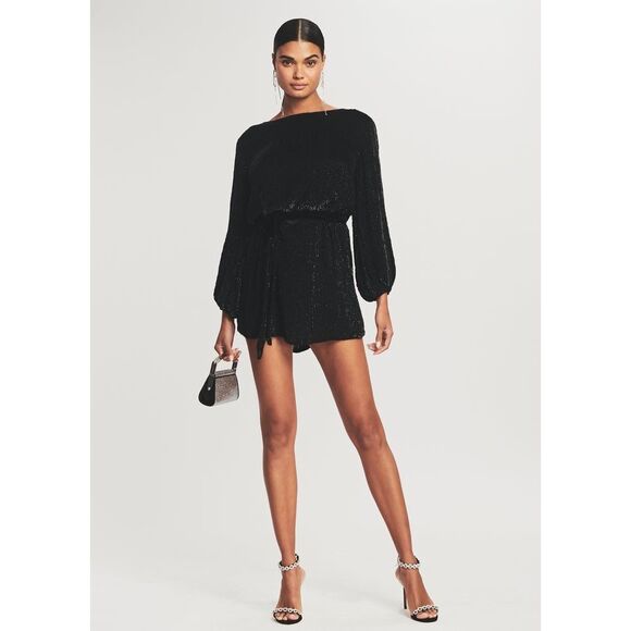 NWT Retrofete Womens Grace Sequin Mini Dress Black Size XS - Picture 3 of 13